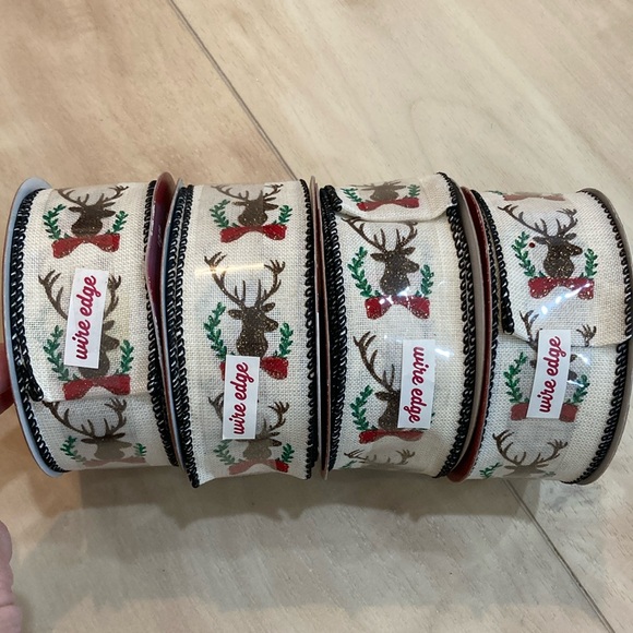 Bundle (4) rolls Christmas holiday ribbon - Picture 2 of 10